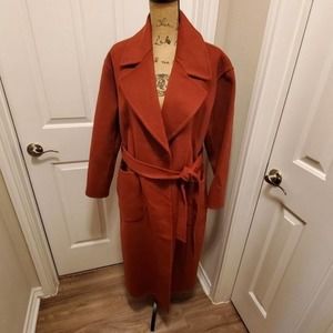 Michael Kors‎ harvest orange belted walking coat size medium new!!!
